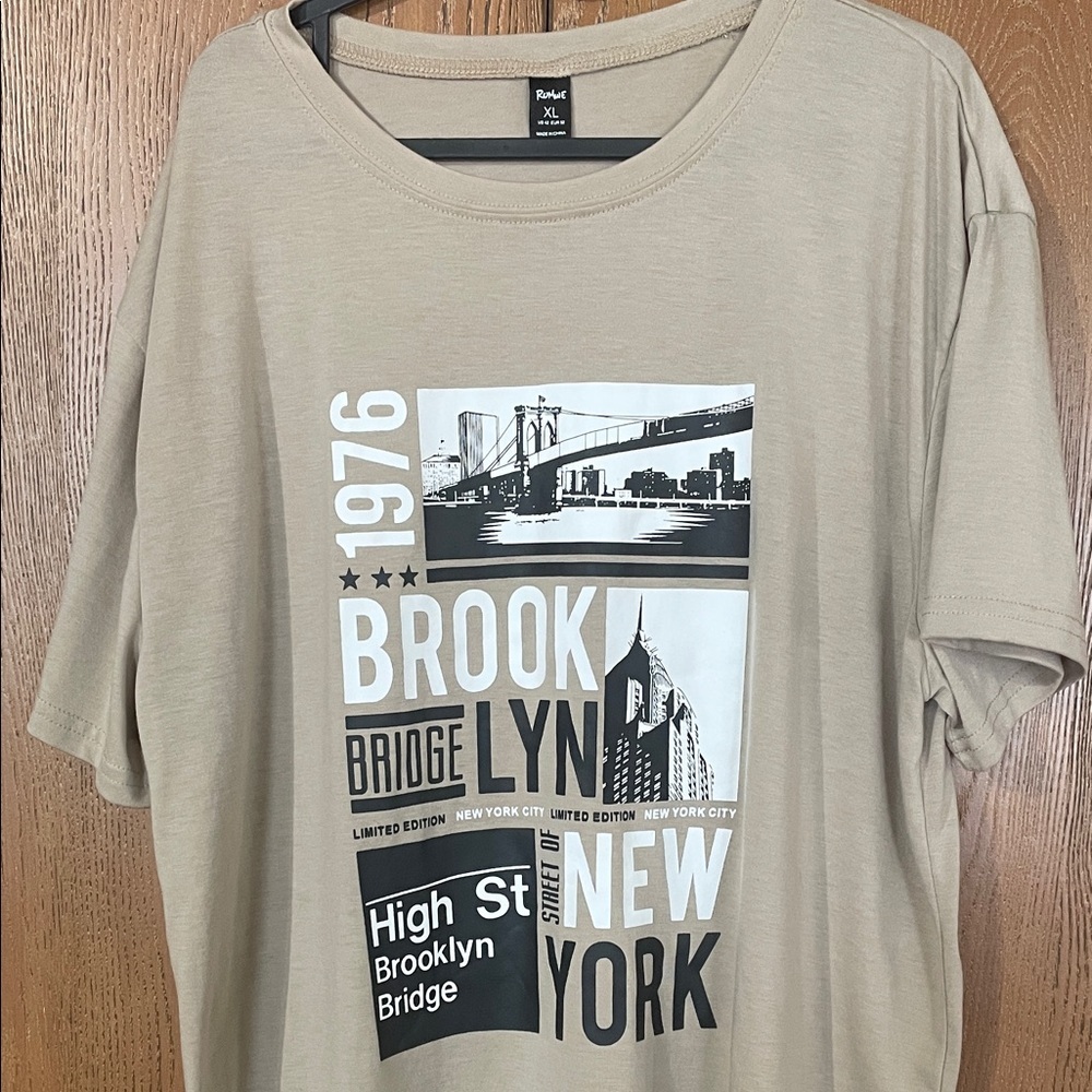 ROMWE Tan Casual T-Shirt